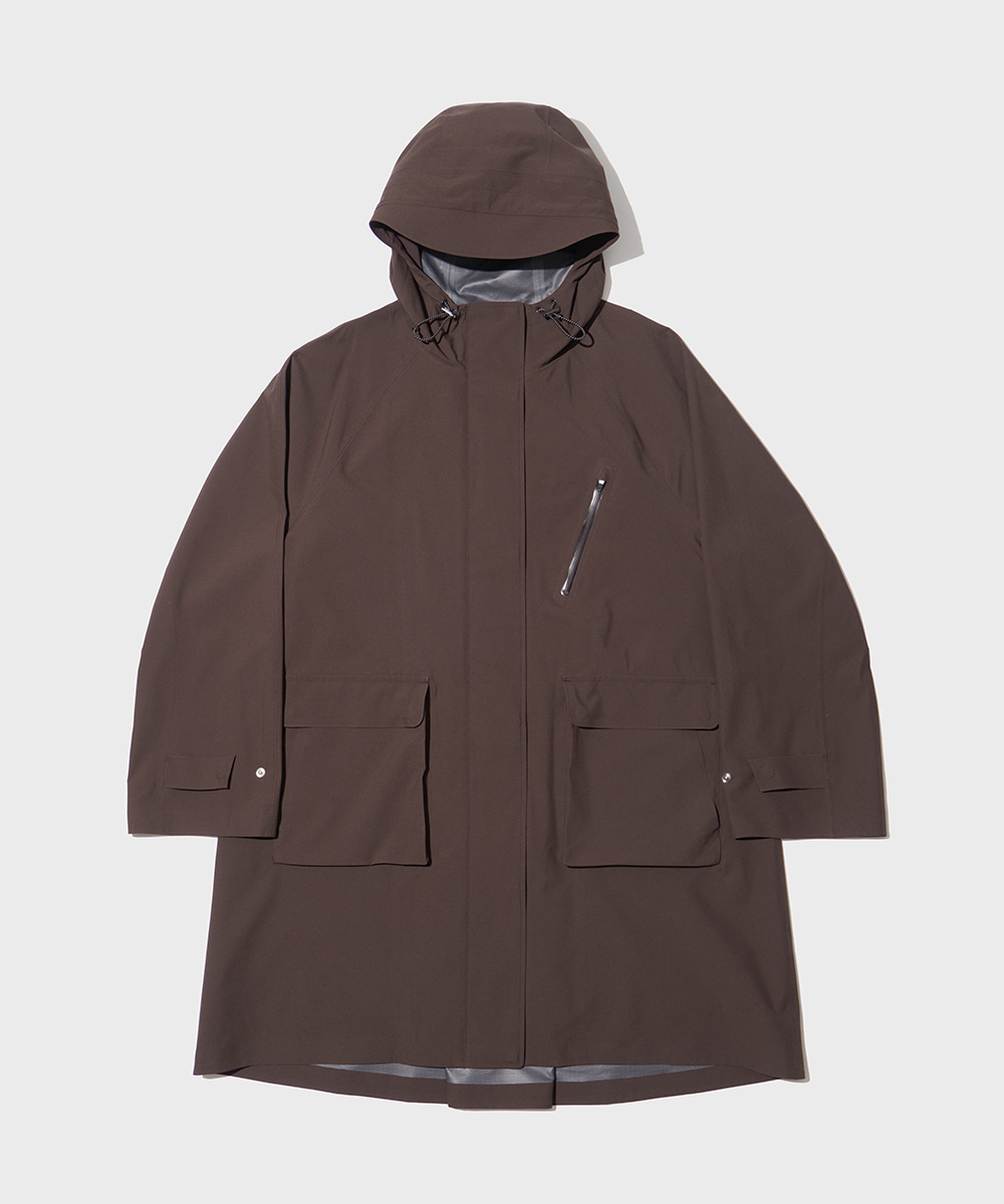 2.5-LAYER PONCHO WEATHER COAT - BROWN
