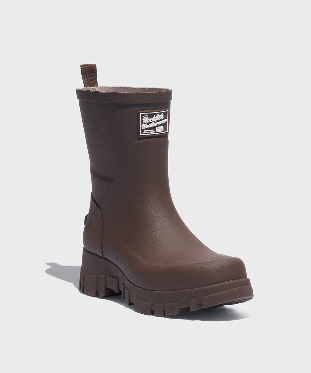 [NEW 10%] FLATFORM RAIN BOOTS MIDDLE - BROWN